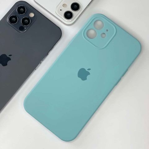 Чохол Silicone Case Full Camera для iPhone 12 mini Sea blue